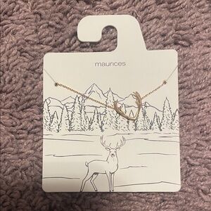 Gold antler necklace